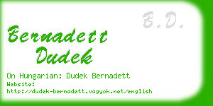 bernadett dudek business card